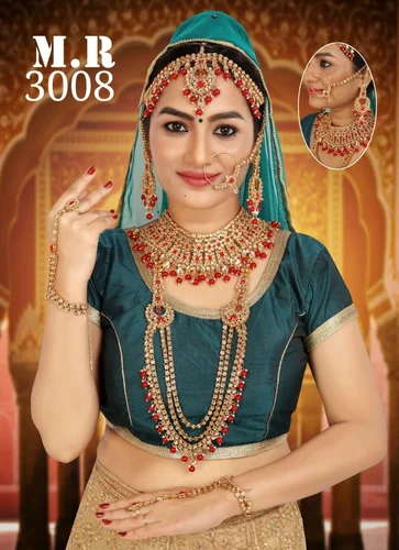 3008 Brass Bridal Necklace Set, Occasion : Party Wear, Wedding