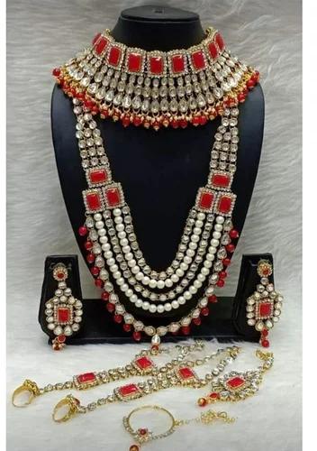 Brass Bridal Kundan Jewellery Set, for Personal, Occasion : Party Wear, Wedding