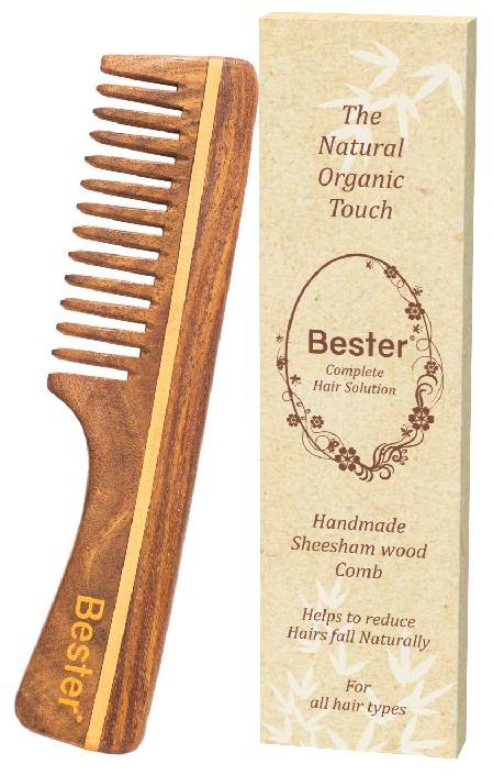 Bester Handmade Sheesham Wood Comb To Smoothen Hair (15 FC)
