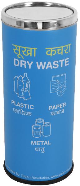 31L Steel Color Coded Waste Bin, Size : Dia 255 X Height 600mm
