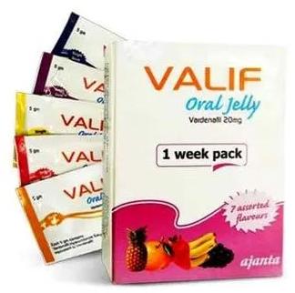 Valif 20mg Oral Jelly, Packaging Size : 1 Week Pack(5gm)