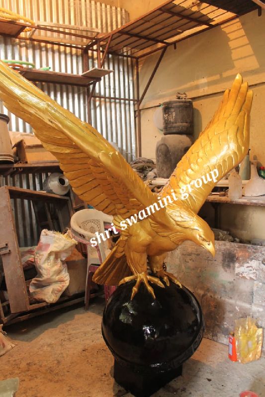 Polished FRP Eagle Statue, for Heat Resistance, Rust Proof, Color : Yellow