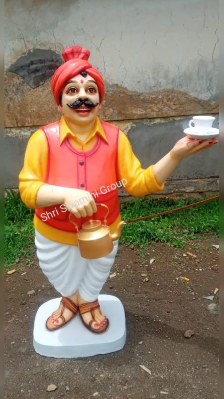 Printed FRP Tea Shop Statue, Size : 5.6 Feet