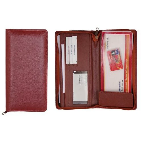 Brown Leather Cheque Book Holder Elysian Exports, Manesar, Haryana