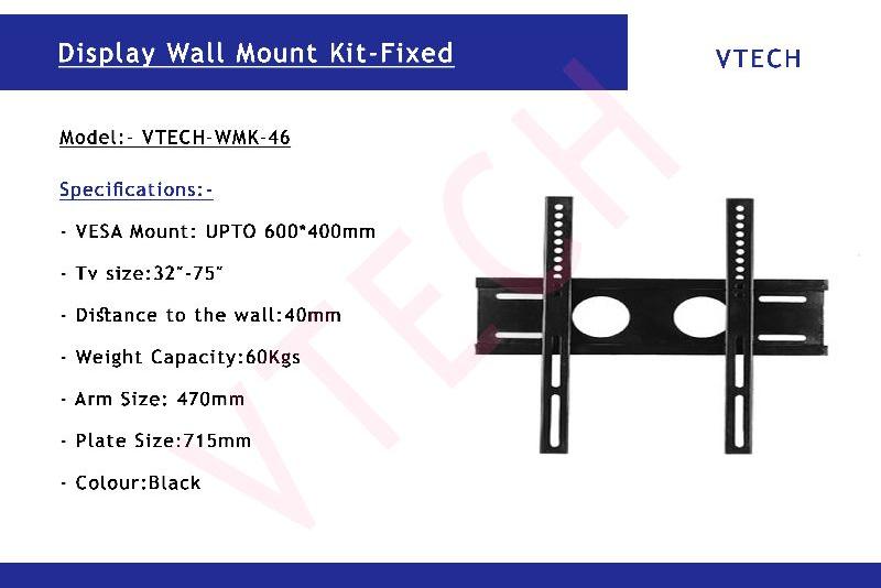 VTECH Square lcd wall brackets, for Advertising, Entertainment, Events, Size : 600 X400MM