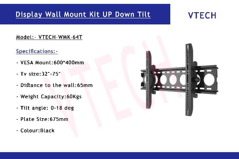 VTECH Metal Power Coated lcd wall mount bracket, Load Capacity : 60 kgs