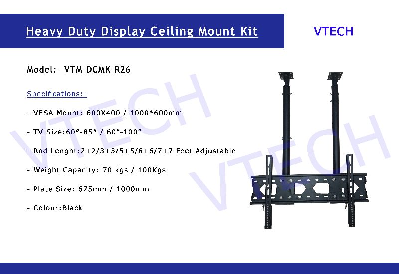 60 to 100 inch tv ceiling mount kit