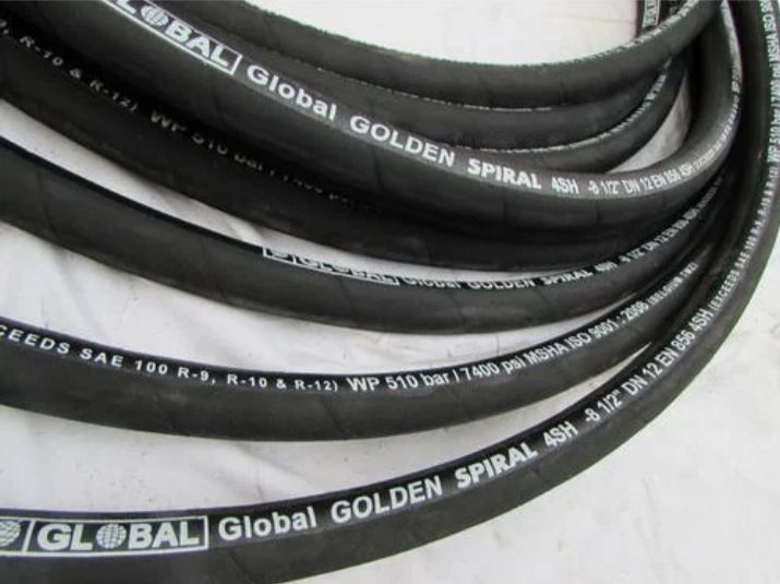 Round Polished Hydraulic Rubber Hose, for Industrial Use, Color : Black