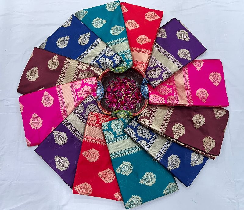 Body Designed Multicolor Heavy Banarasi Softy Silk, 6.3 m (with