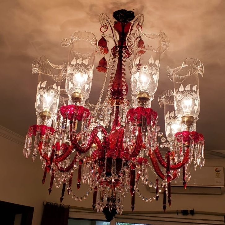 Led glass chandelier