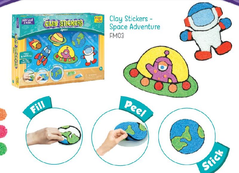 Printed Space Adventure Clay Sticker, Feature : Anti-Counterfeit, Durable, Dynamic Color