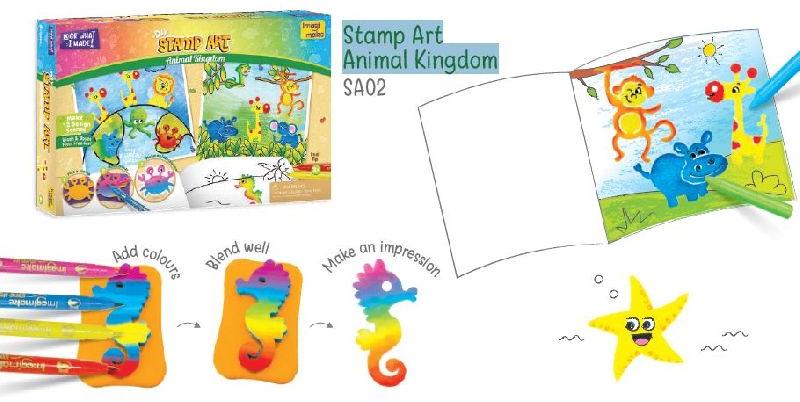 Stamp Art Animal Kingdom Colouring Book Set