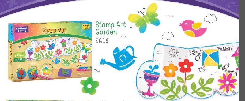 Stamp Art Garden Colouring Book Set, Size : 12x10Inch