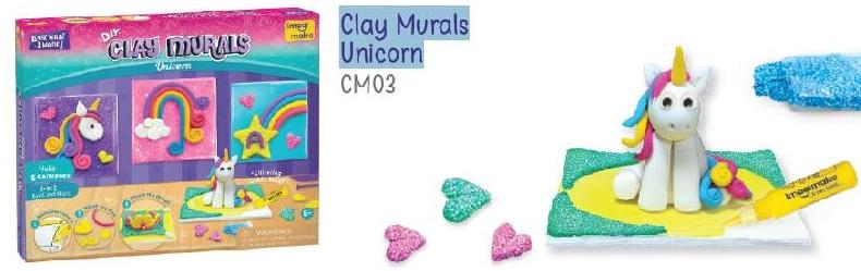 Glass Unicorn Clay Mural