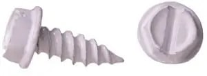 Polished Stainless Steel Ceramic Coated Roofing Screws, Color : White