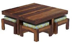 Square Coated wooden coffee table, for Restaurant, Office, Hotel, Home, Pattern : Plain