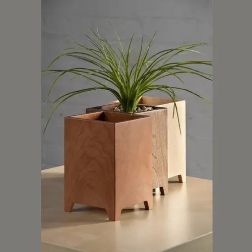 Decorative Wooden Planter, Shape Rectangular, Color Brown at Best