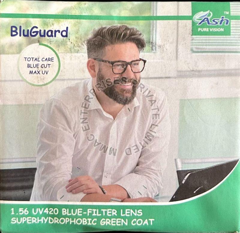 Transparent Round Blu Block Dark Green Coating Lens, for Eye Spectacles, Size : Standard