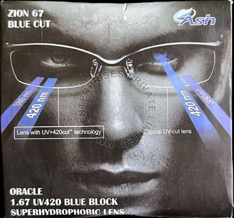 Transparent Round 1.67 Blue Block Protect Coating Lens, for Eye Spectacles, Size : Standard