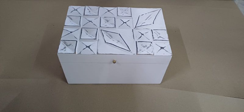 White Printed Cardboard wooden storage boxes
