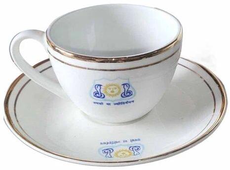 White Ceramic Cup Saucer Set, for Kitchen Ware
