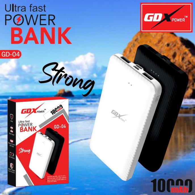 White Electric Rectangular GD-04 1000 mAh Strong Power Bank, for Charging Phone, Capacity : 10000mah