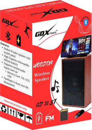 GDXpower Red Rectangular GD-20BT Wireless Speaker, for Gym, Home, Hotel, Restaurant