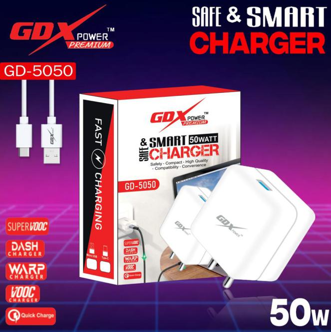 GD-5050 50 Watt Smart Mobile Charger, Color : White