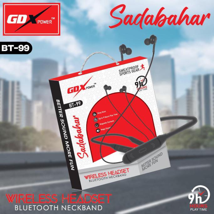 Battery GD-99 Sadabahar Wireless Neckband, for Music Playing, Calls, Feature : Adjustable, Clear Sound