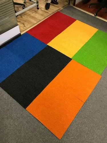 Plain PP Fiber Carpet Tiles, for Flooring, Size : Standard