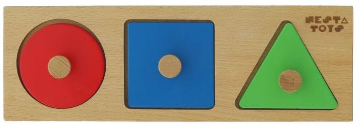 Nesta Toys Montessori Shapes Knob Puzzles, For Kids Playing, Style : Educational