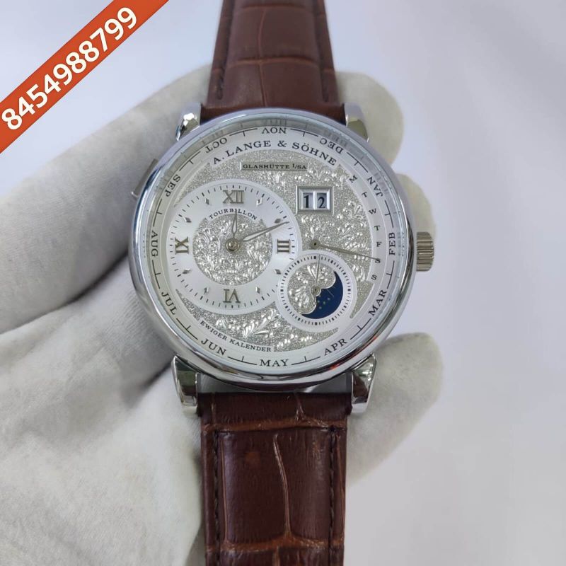 A. Lange & Shone Grand Lange 1 Moon Phase Silver White Swiss Automatic Watch