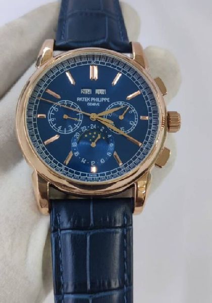 Patek Philippe Grand Complications Perpetual Calendar Rose Gold Blue Dial Swiss Automatic Watch