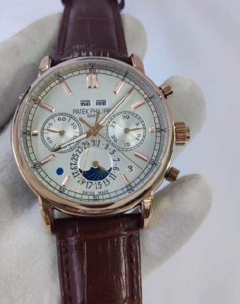 Patek Philippe Grand Complications Perpetual Calendar Rose Gold White Dial Swiss Automatic Watch (2)
