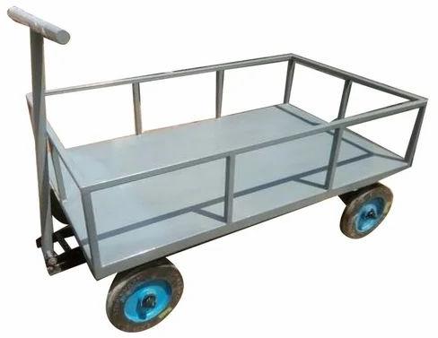 Coated Mild Steel Industrial Material Handling Trolley, for Factory, Warehouse, Feature : Adjustable