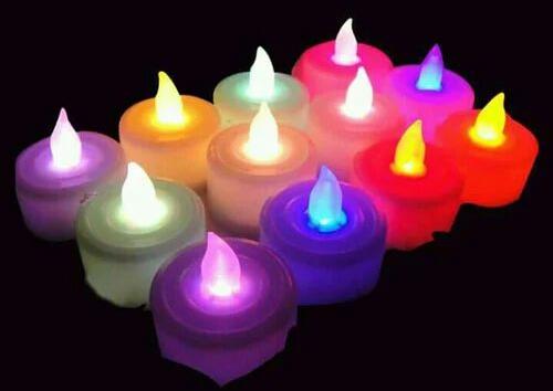 Spaveda Multicolor Led Tea Light Candle, For Home, Shape : Round