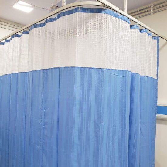 Blue 100 Polyester Printed Hospital Disposable Curtain, Size 7 Feet Length, 4 Feet Width at