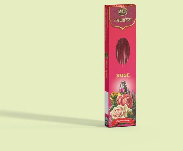 Causha Handrolled Rose Incense Sticks, for Church, Temples, Home, Office, Packaging Type : Packet