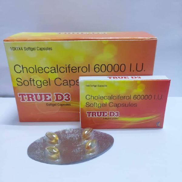 Cholecalciferol 60000 Iu Softgel, For Hospital, Clinical, Personal, Vitamin D3 Defecency, In Vitamin Defecency