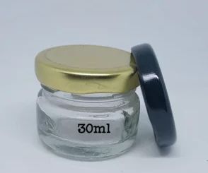 Transparent Round 30ml Glass Jar, for Spice Storage, Cap Material : Metal