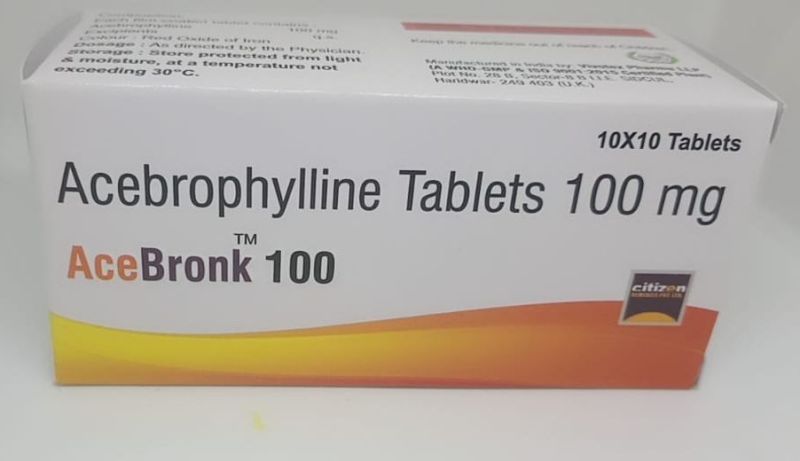 AceBronk Acebrophylline 100mg Tablets, Packaging Type : Blister