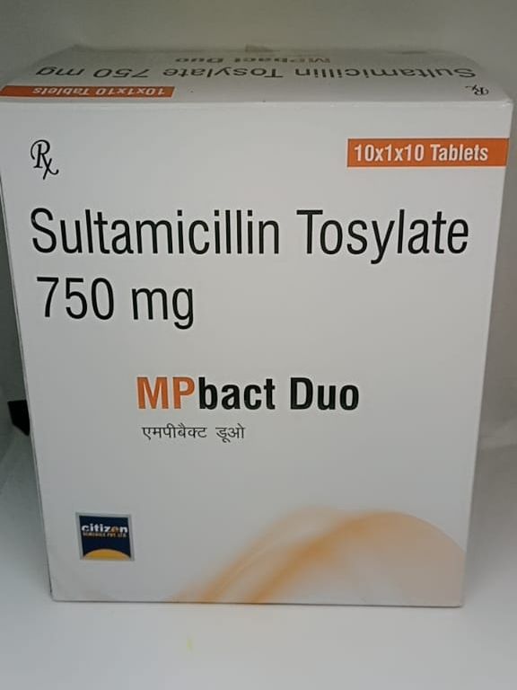 Sultamicillin Tosylate 750mg Tablets, Packaging Size : 10x1x10Tablets