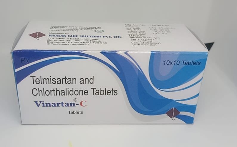 Vinartan-C Telmisartan and Chlorthalidone Tablets, Packaging Type : Blister