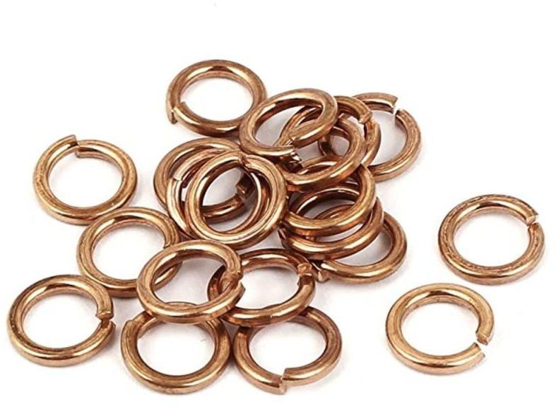 Brown Round Polished Copper Spring Washer, for Fittings, Feature High
