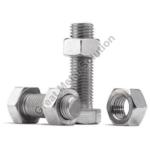Silver Polished Stainless Steel 904L Bolt, for Fittings