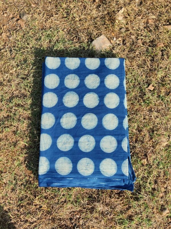 Blue hand block print fabric