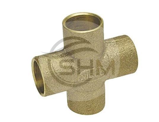 Golden Sleeve Copper Cross, for Pipe Fitting, Size : All Sizes