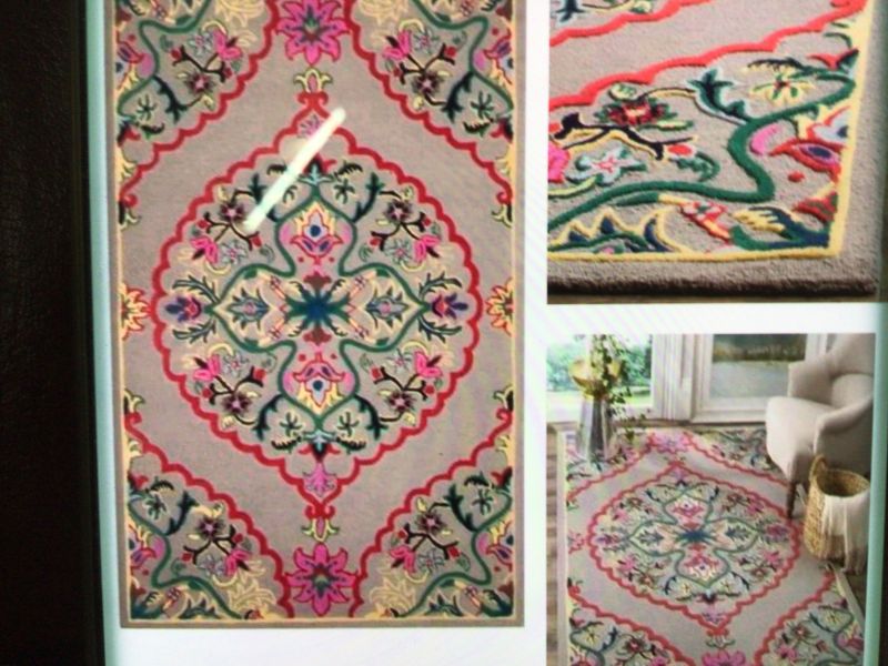 Rectangular Smooth Floral Handmade Rugs, for Home, Hotel, Size : 5*6 Feet