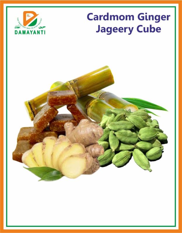 Cardamom Ginger Mini Jaggery Cubes, for Sweets, Eating, Feature : Non Harmful, Non Added Color, Freshness