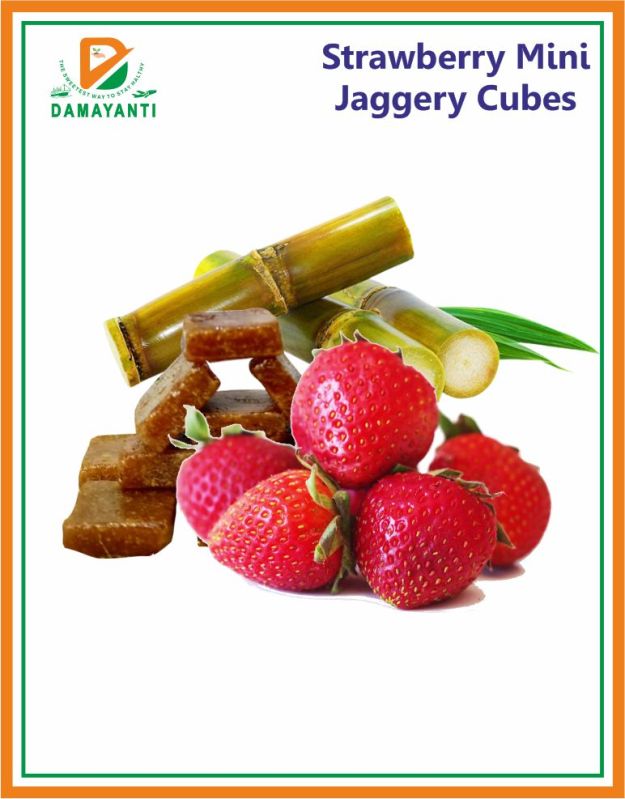 Strawberry Mini Jaggery Cubes (seasonal), Feature : Sweet Taste, Non Harmful, Non Added Color, Freshness